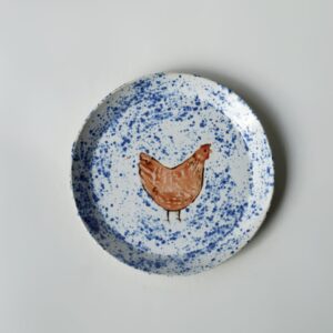 Talerzyk śniadaniowy z kurą – ręcznie malowany